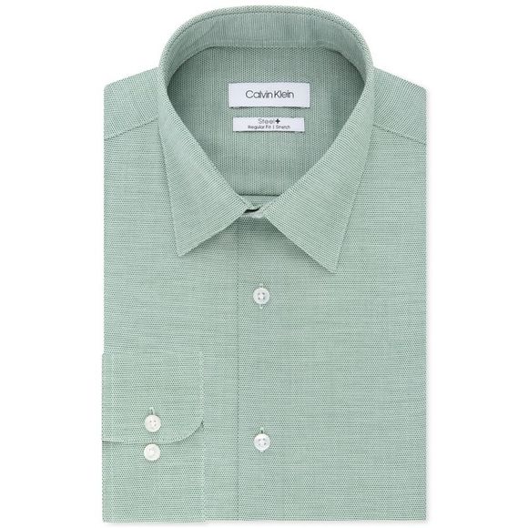 Calvin Klein Steel Slim-Fit Stain Shield Dress Shirt Green Size 17.5 (32/33) NWT main image 0